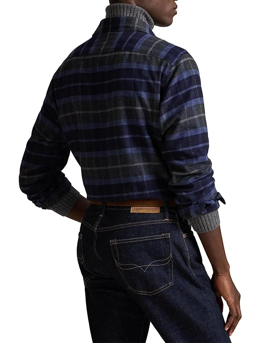 Polo Ralph Lauren Men's Super Ranch Plaid Cotton Flannel Shirt | Thumbnail 4 Polo Ralph Lauren Men's Super Ranch Plaid Cotton Flannel Shirt | Thumbnail 4