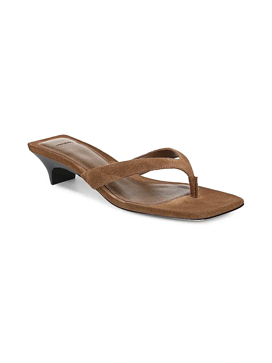 Vince Women's San Juan Suede Kitten Heel Thong Sandals | Thumbnail 2 Vince Women's San Juan Suede Kitten Heel Thong Sandals | Thumbnail 2