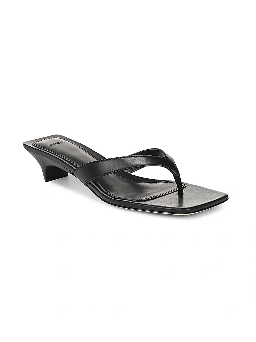 Vince Women's San Juan Leather Kitten Heel Thong Sandals | Thumbnail 2 Vince Women's San Juan Leather Kitten Heel Thong Sandals | Thumbnail 2