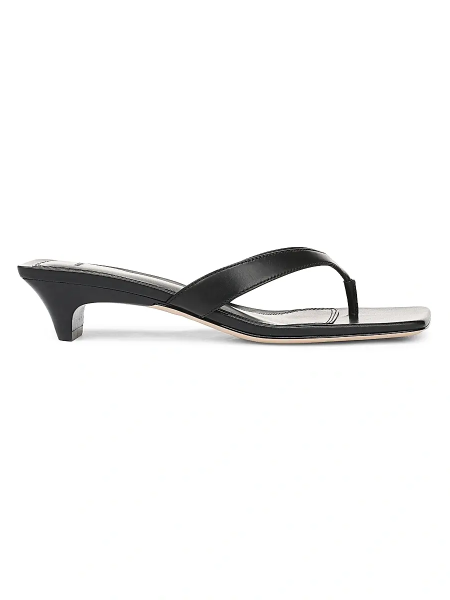 Vince Women's San Juan Leather Kitten Heel Thong Sandals