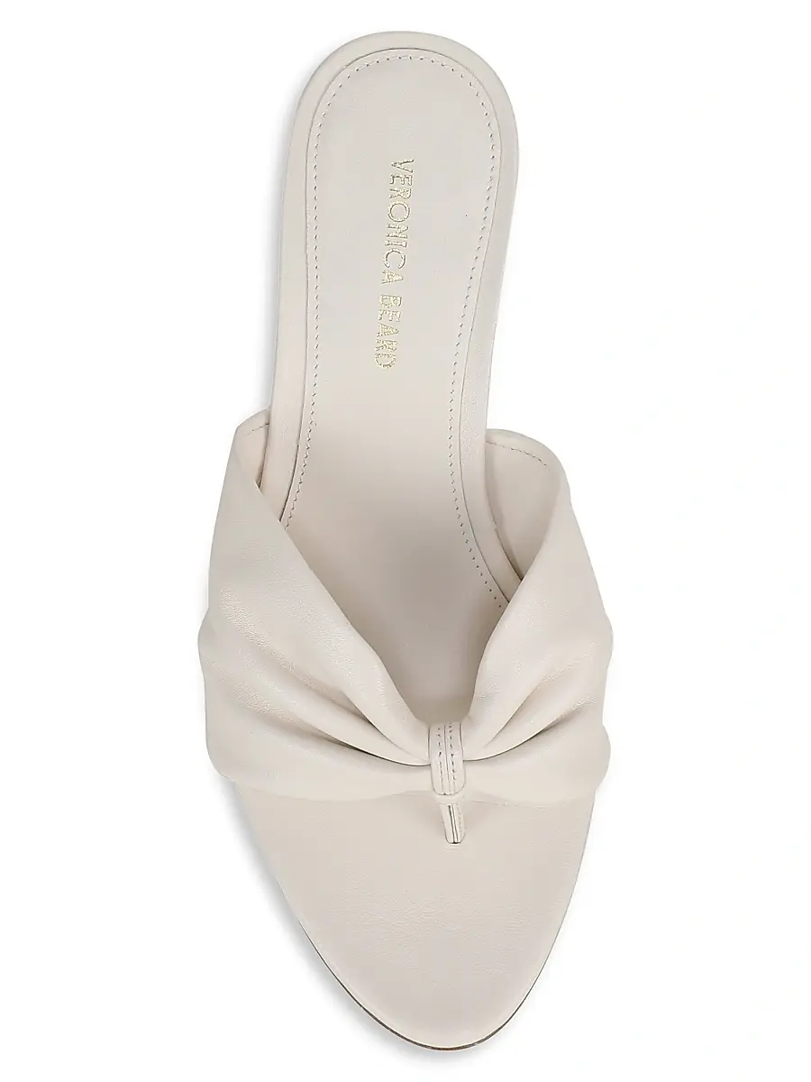 Veronica Beard Women's Tullia Leather 65MM Sandals - Ecru | Thumbnail 4