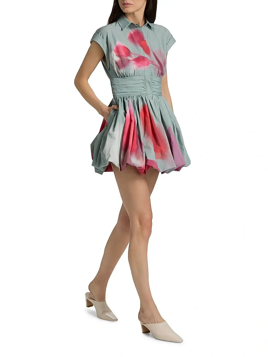 Amur Women's Virena Printed Bubble Mini-Shirtdress | Thumbnail 2