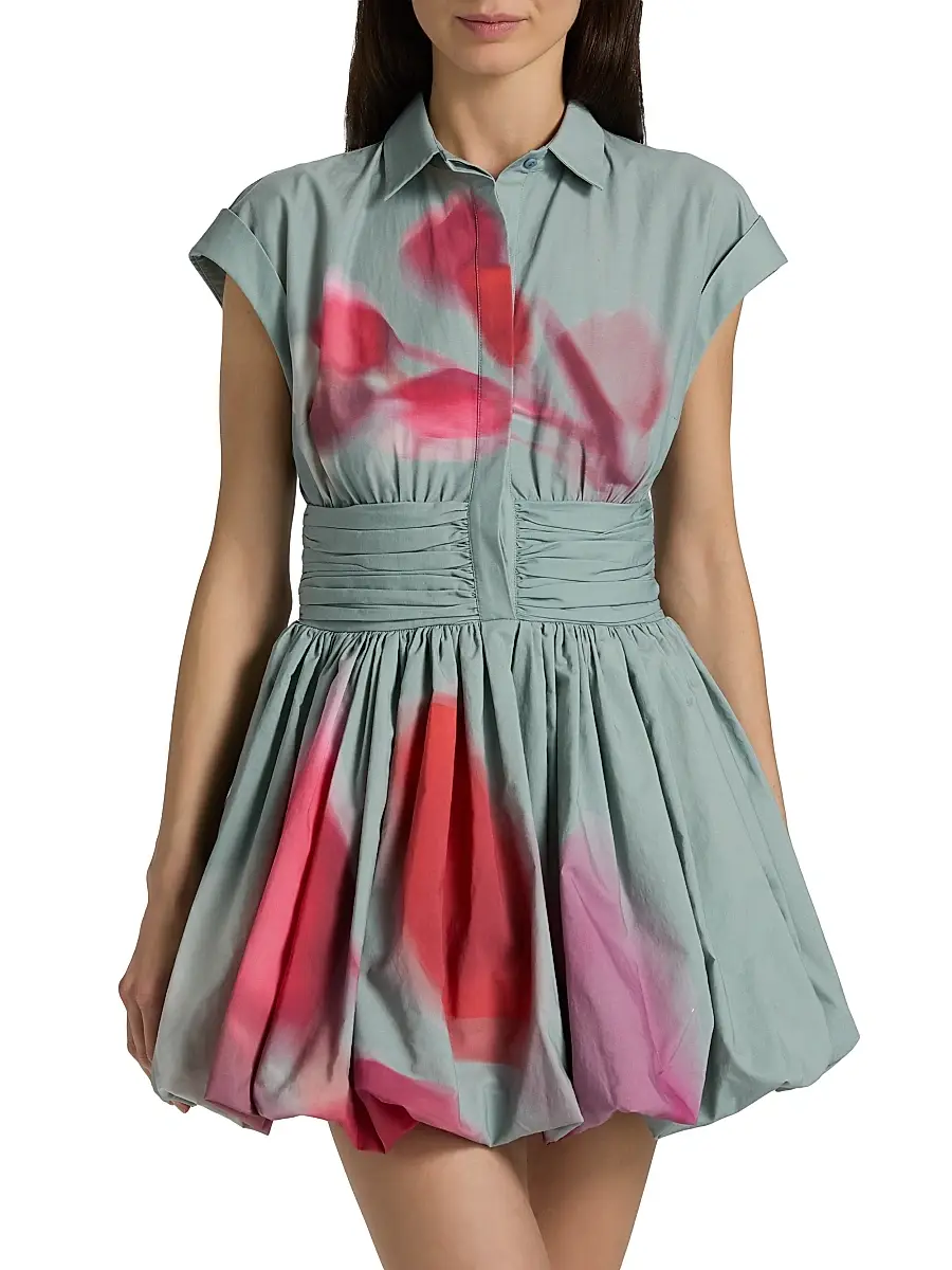 Amur Women's Virena Printed Bubble Mini-Shirtdress | Thumbnail 3