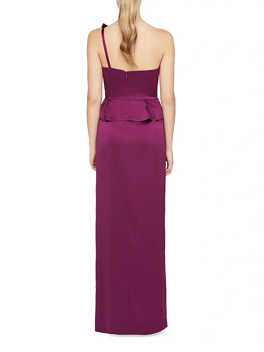 Kay Unger Women's Kiara Satin One-Shoulder Gown | Thumbnail 6 Kay Unger Women's Kiara Satin One-Shoulder Gown | Thumbnail 6