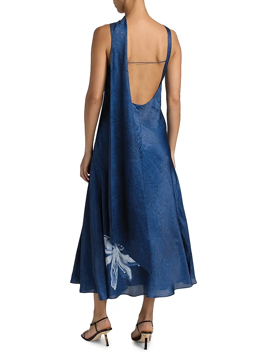 Amur Women's Sorelle Floral Cowl Midi-Dress | Thumbnail 5 Amur Women's Sorelle Floral Cowl Midi-Dress | Thumbnail 5