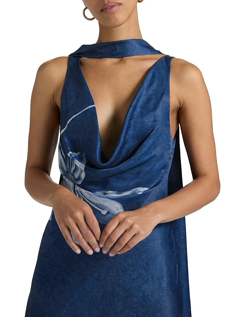 Amur Women's Sorelle Floral Cowl Midi-Dress | Thumbnail 6 Amur Women's Sorelle Floral Cowl Midi-Dress | Thumbnail 6