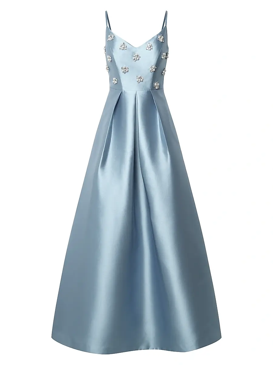 Kay Unger Women's Eloise Satin Floral-Embellished Gown