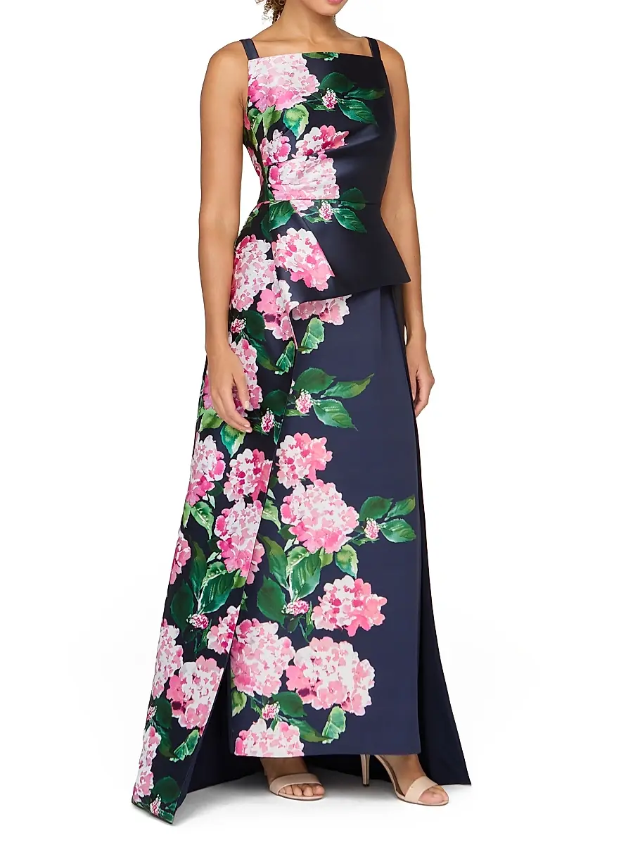 Kay Unger Women's Blaire Hydrangea Walk-Thru Gown | Thumbnail 2 Kay Unger Women's Blaire Hydrangea Walk-Thru Gown | Thumbnail 2