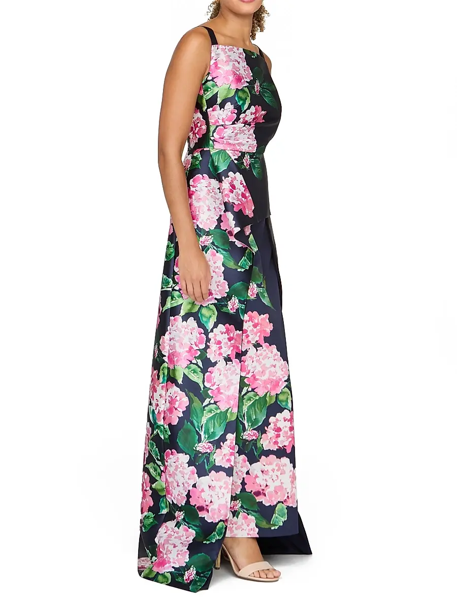 Kay Unger Women's Blaire Hydrangea Walk-Thru Gown | Thumbnail 3 Kay Unger Women's Blaire Hydrangea Walk-Thru Gown | Thumbnail 3