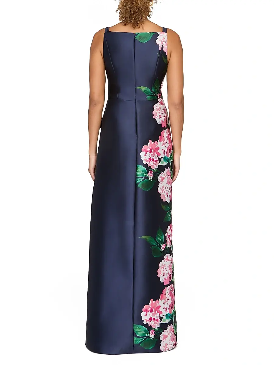 Kay Unger Women's Blaire Hydrangea Walk-Thru Gown | Thumbnail 4 Kay Unger Women's Blaire Hydrangea Walk-Thru Gown | Thumbnail 4