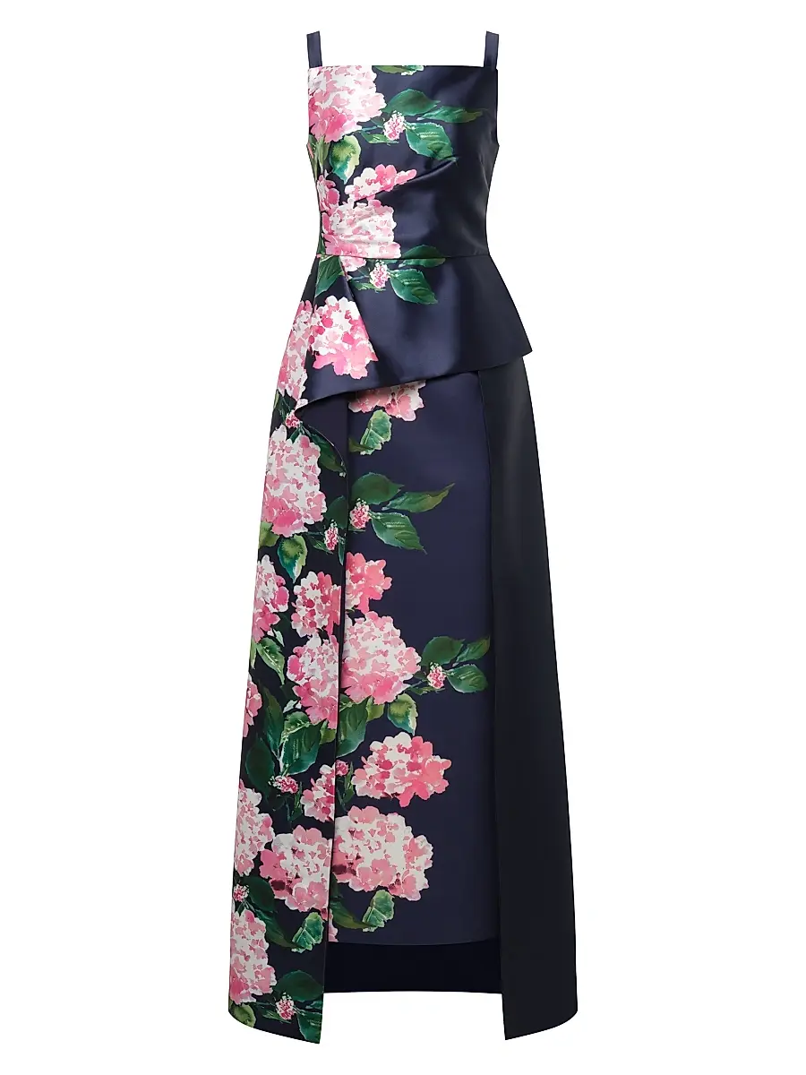 Kay Unger Women's Blaire Hydrangea Walk-Thru Gown - Midnight Berry | Image 1 Kay Unger Women's Blaire Hydrangea Walk-Thru Gown - Midnight Berry | Image 1