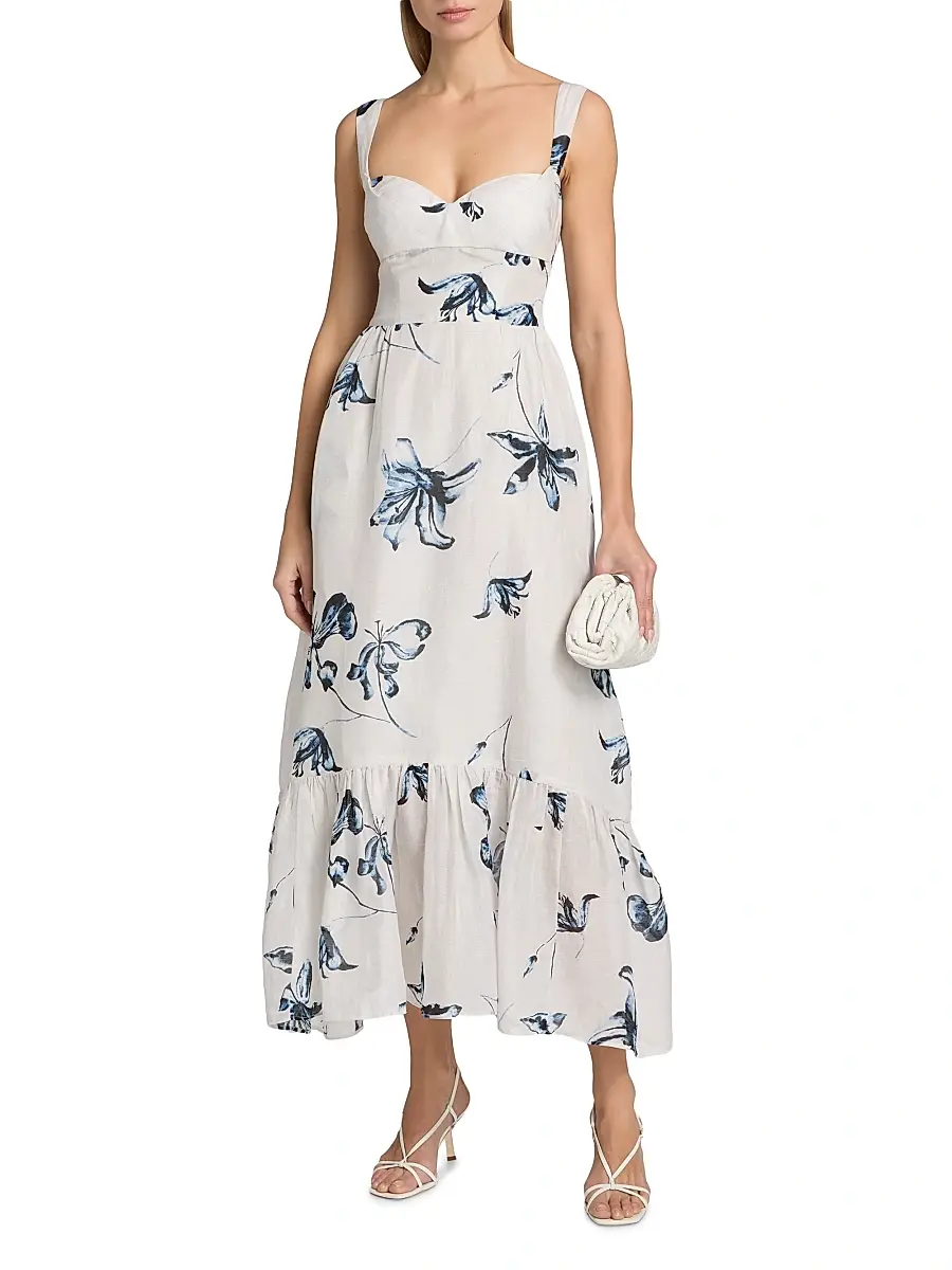 Amur Women's Evris Floral Ruffle Midi-Dress | Thumbnail 3 Amur Women's Evris Floral Ruffle Midi-Dress | Thumbnail 3