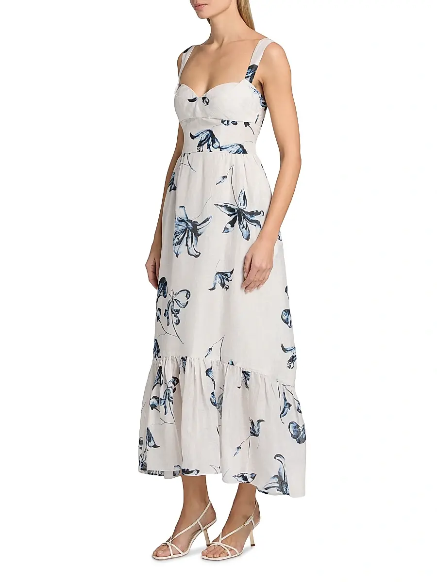 Amur Women's Evris Floral Ruffle Midi-Dress | Thumbnail 4 Amur Women's Evris Floral Ruffle Midi-Dress | Thumbnail 4