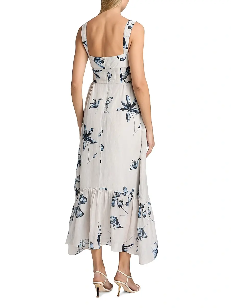 Amur Women's Evris Floral Ruffle Midi-Dress | Thumbnail 5 Amur Women's Evris Floral Ruffle Midi-Dress | Thumbnail 5