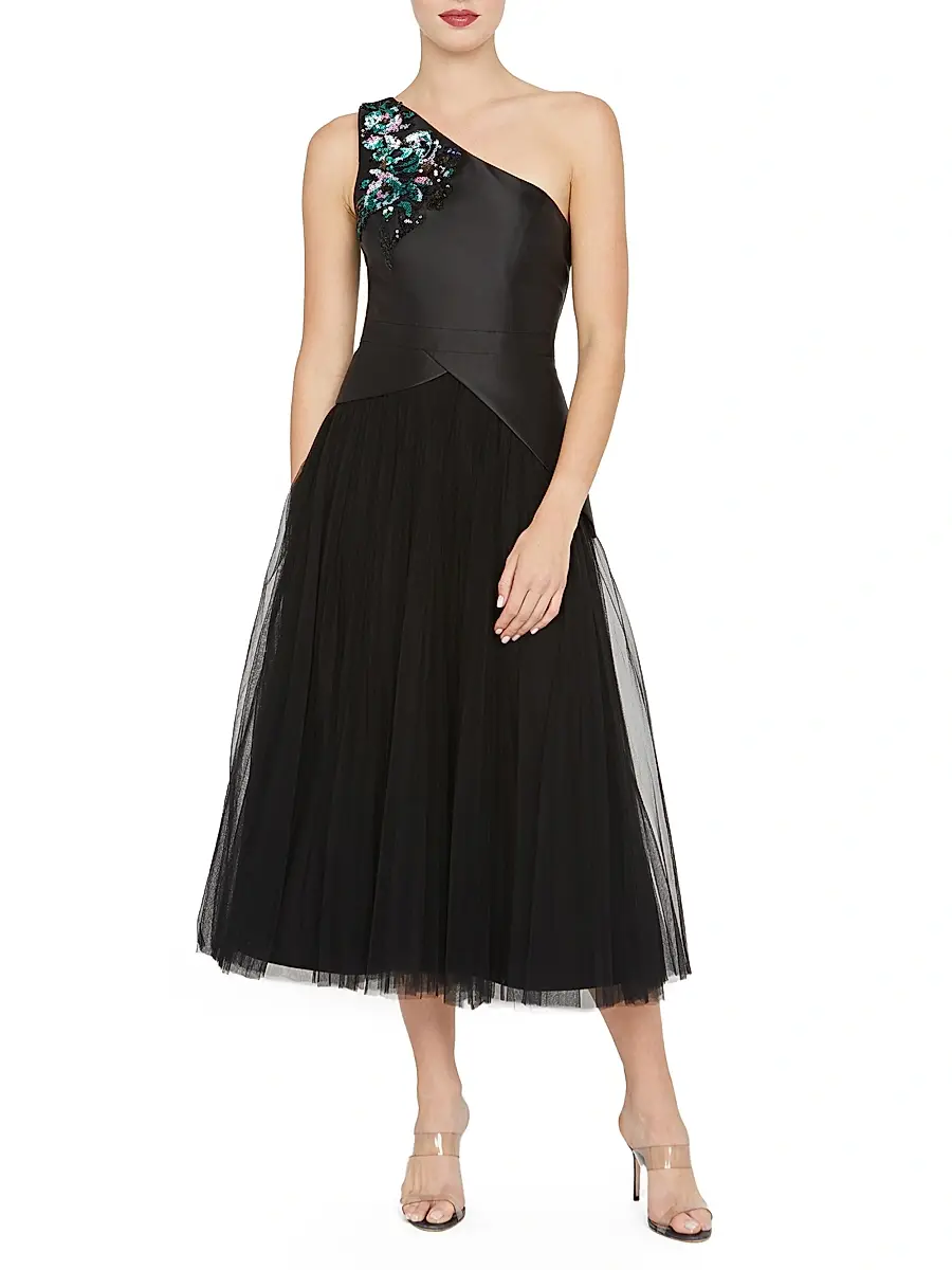 Kay Unger Women's Annabeth Embellished One-Shoulder Cocktail Dress | Thumbnail 2 Kay Unger Women's Annabeth Embellished One-Shoulder Cocktail Dress | Thumbnail 2