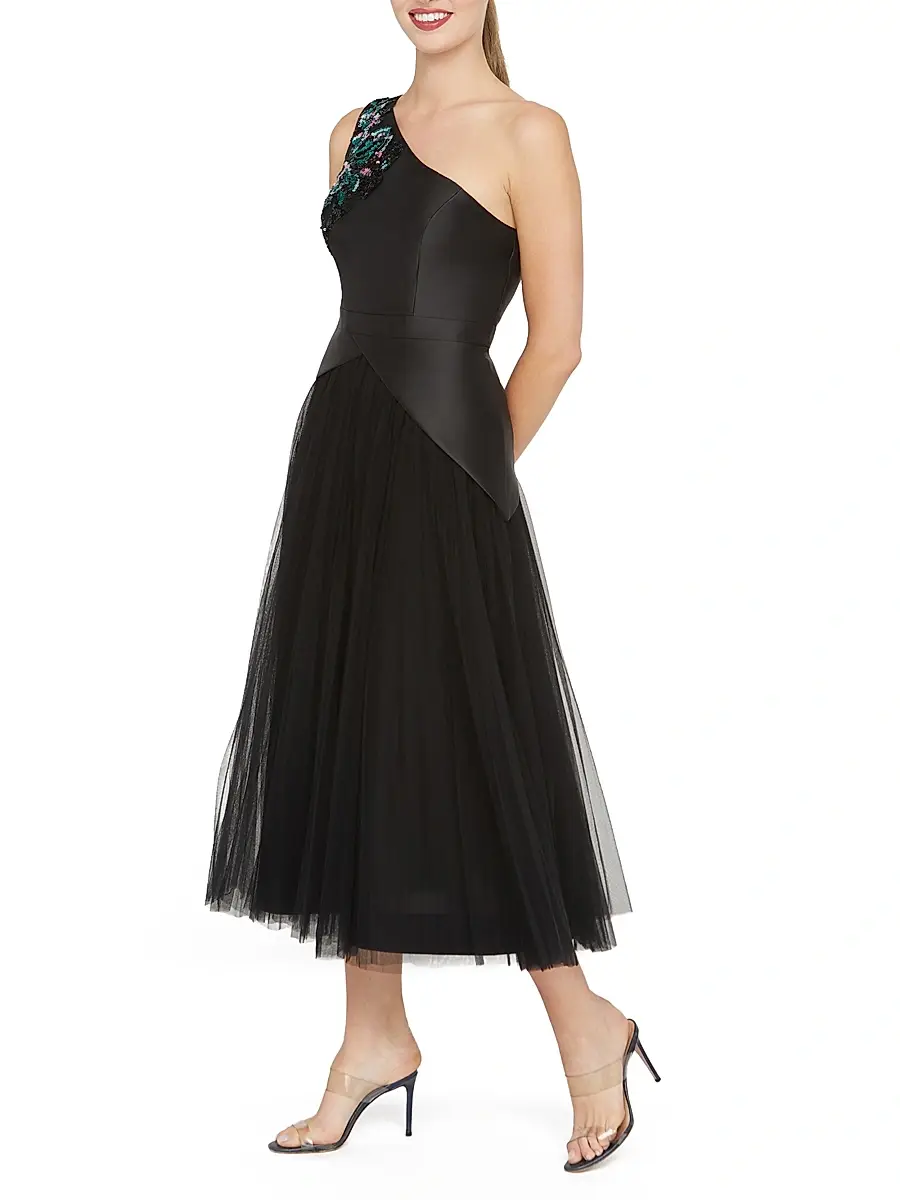 Kay Unger Women's Annabeth Embellished One-Shoulder Cocktail Dress | Thumbnail 3 Kay Unger Women's Annabeth Embellished One-Shoulder Cocktail Dress | Thumbnail 3