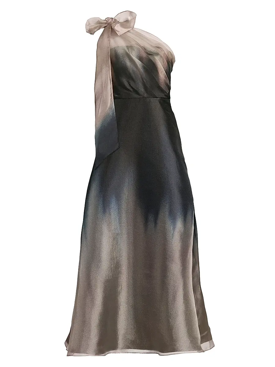 Kay Unger Women's Victoria Ombré Organza One-Shoulder Gown - Black | Image 1 Kay Unger Women's Victoria Ombré Organza One-Shoulder Gown - Black | Image 1