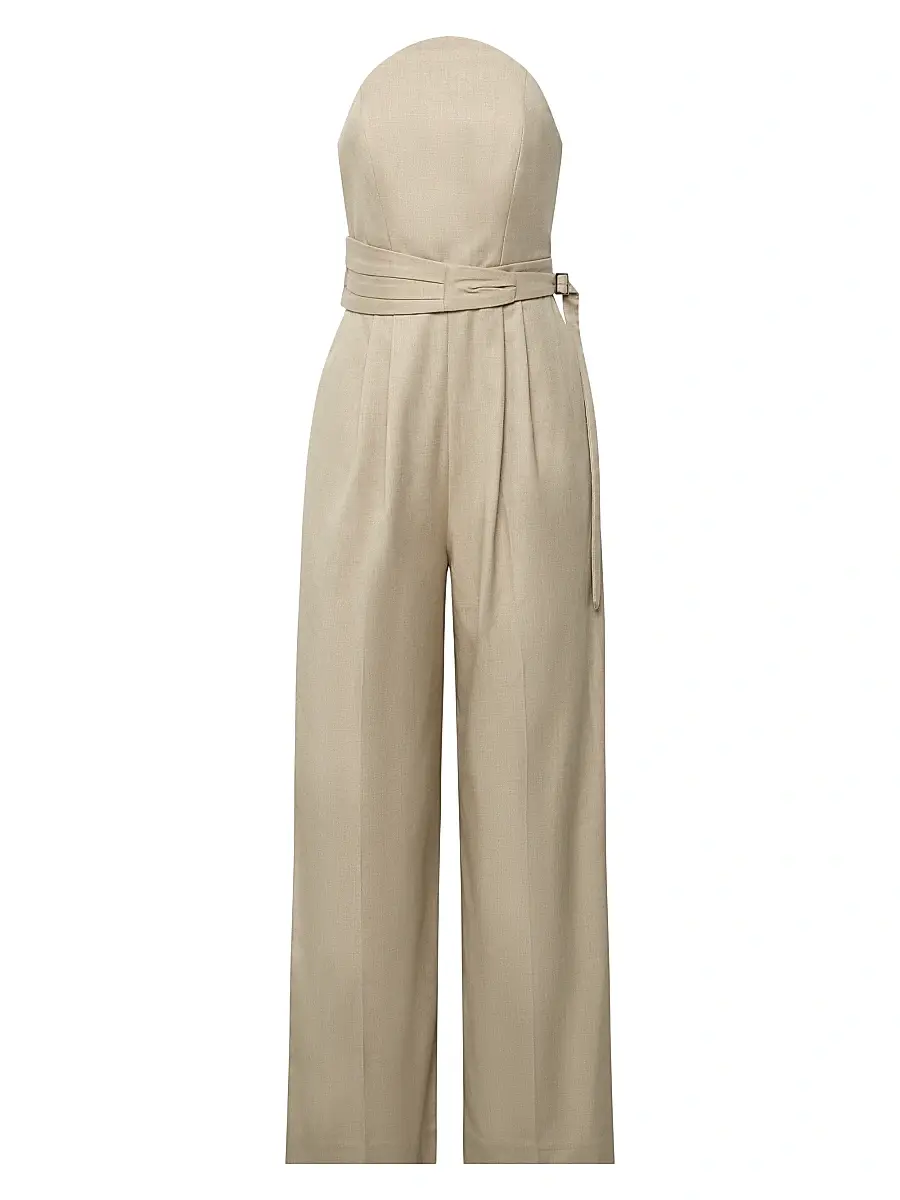 Et Ochs Women's Crosby Strapless Jumpsuit - Taupe | Image 1 Et Ochs Women's Crosby Strapless Jumpsuit - Taupe | Image 1