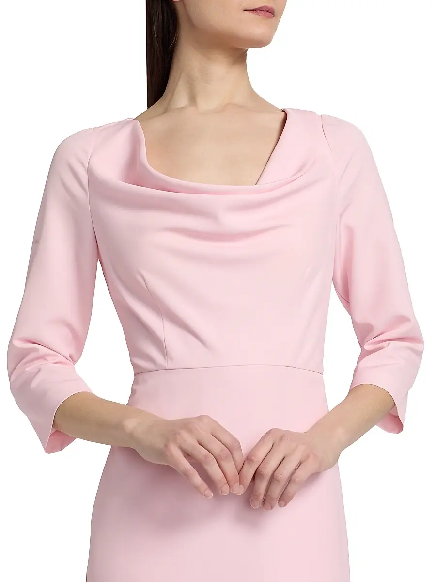 Kay Unger Women's Magnolia Floral Cowlneck Column Gown | Thumbnail 6 Kay Unger Women's Magnolia Floral Cowlneck Column Gown | Thumbnail 6