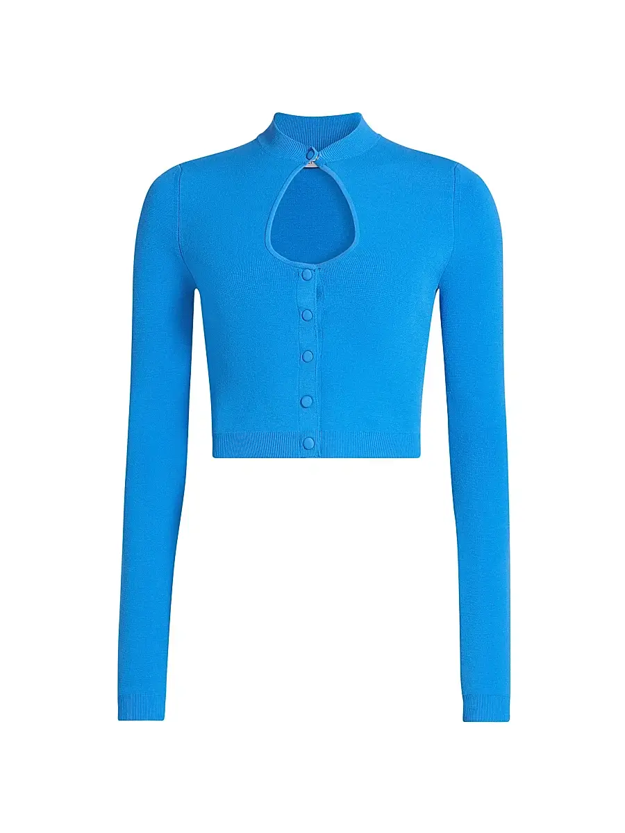 Et Ochs Women's Rue Knit Crop Cardigan - Ocean | Image 1 Et Ochs Women's Rue Knit Crop Cardigan - Ocean | Image 1