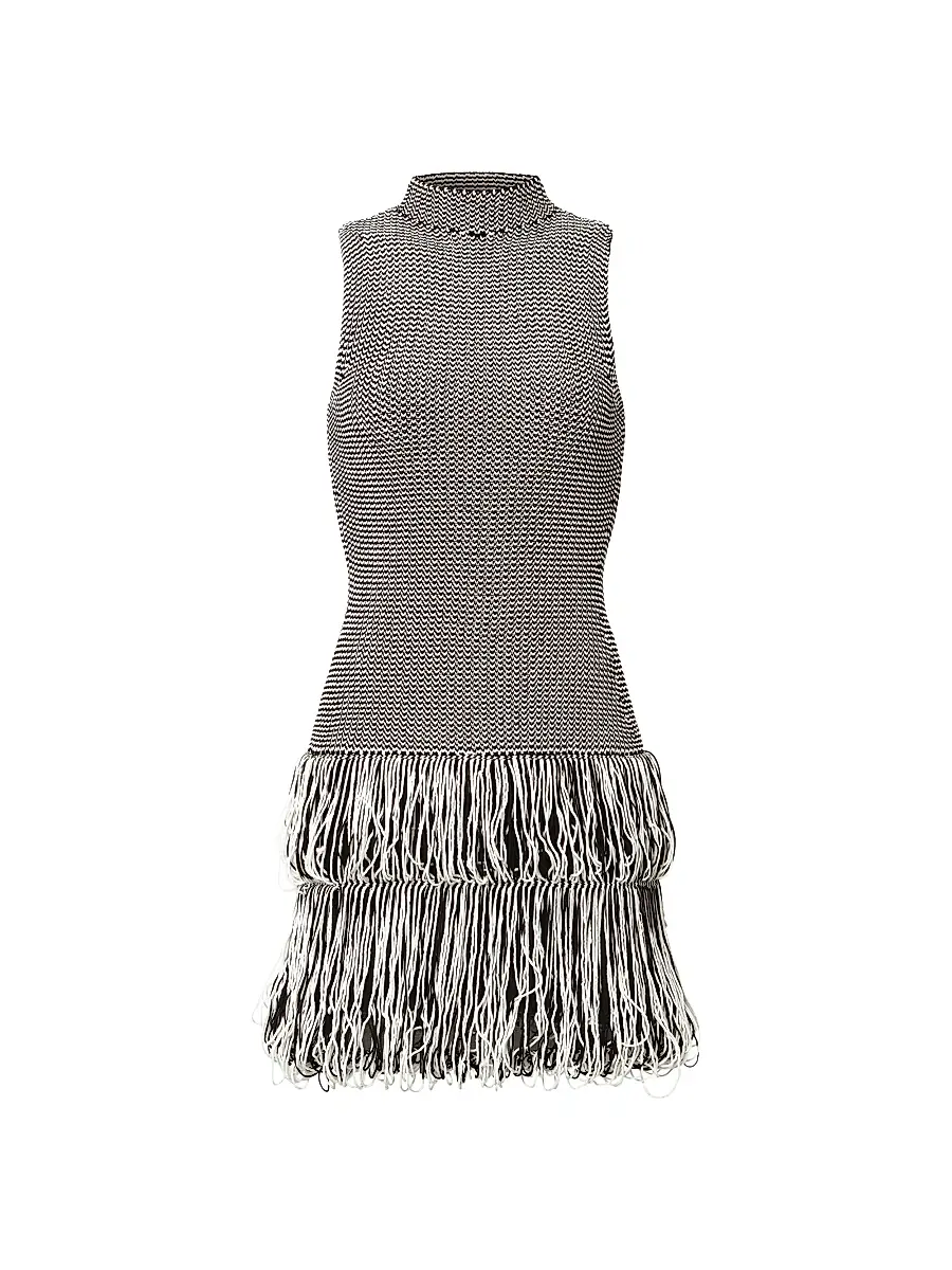 Et Ochs Women's Pernille Textured Fringe Minidress - Black | Image 1 Et Ochs Women's Pernille Textured Fringe Minidress - Black | Image 1