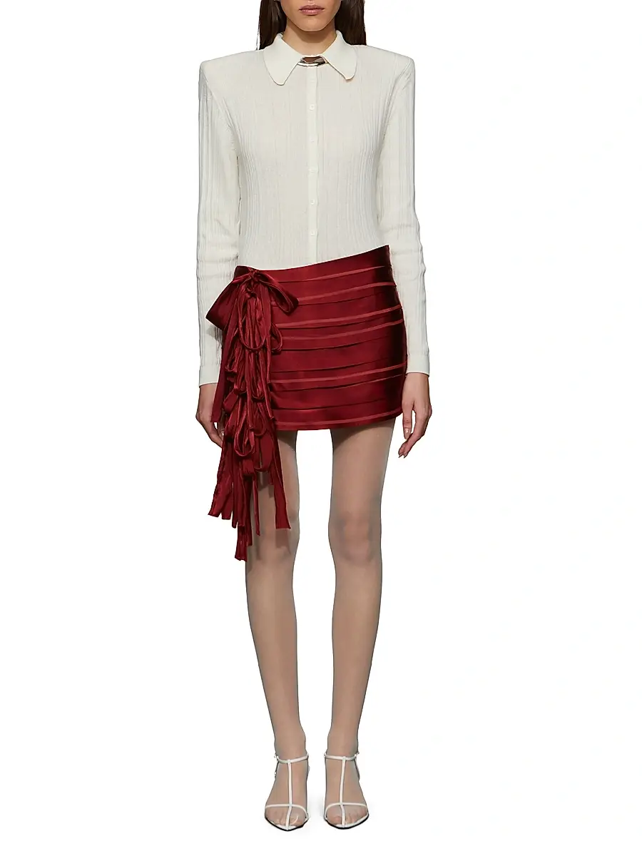 Et Ochs Women's Reed Draped Bow Miniskirt | Thumbnail 2