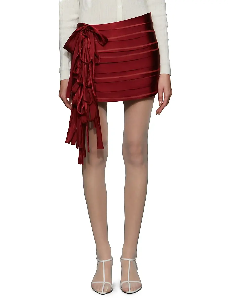 Et Ochs Women's Reed Draped Bow Miniskirt | Thumbnail 3