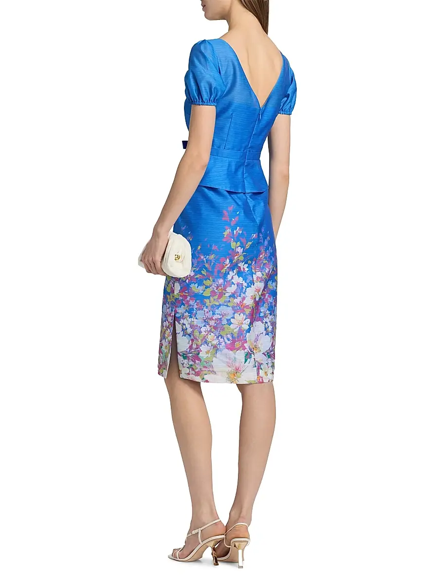 Kay Unger Women's Annabelle Floral Organza Cocktail Dress | Thumbnail 5 Kay Unger Women's Annabelle Floral Organza Cocktail Dress | Thumbnail 5