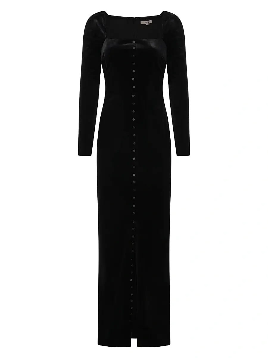 Et Ochs Women's Bexley Stretch Velvet Gown - Black | Image 1 Et Ochs Women's Bexley Stretch Velvet Gown - Black | Image 1