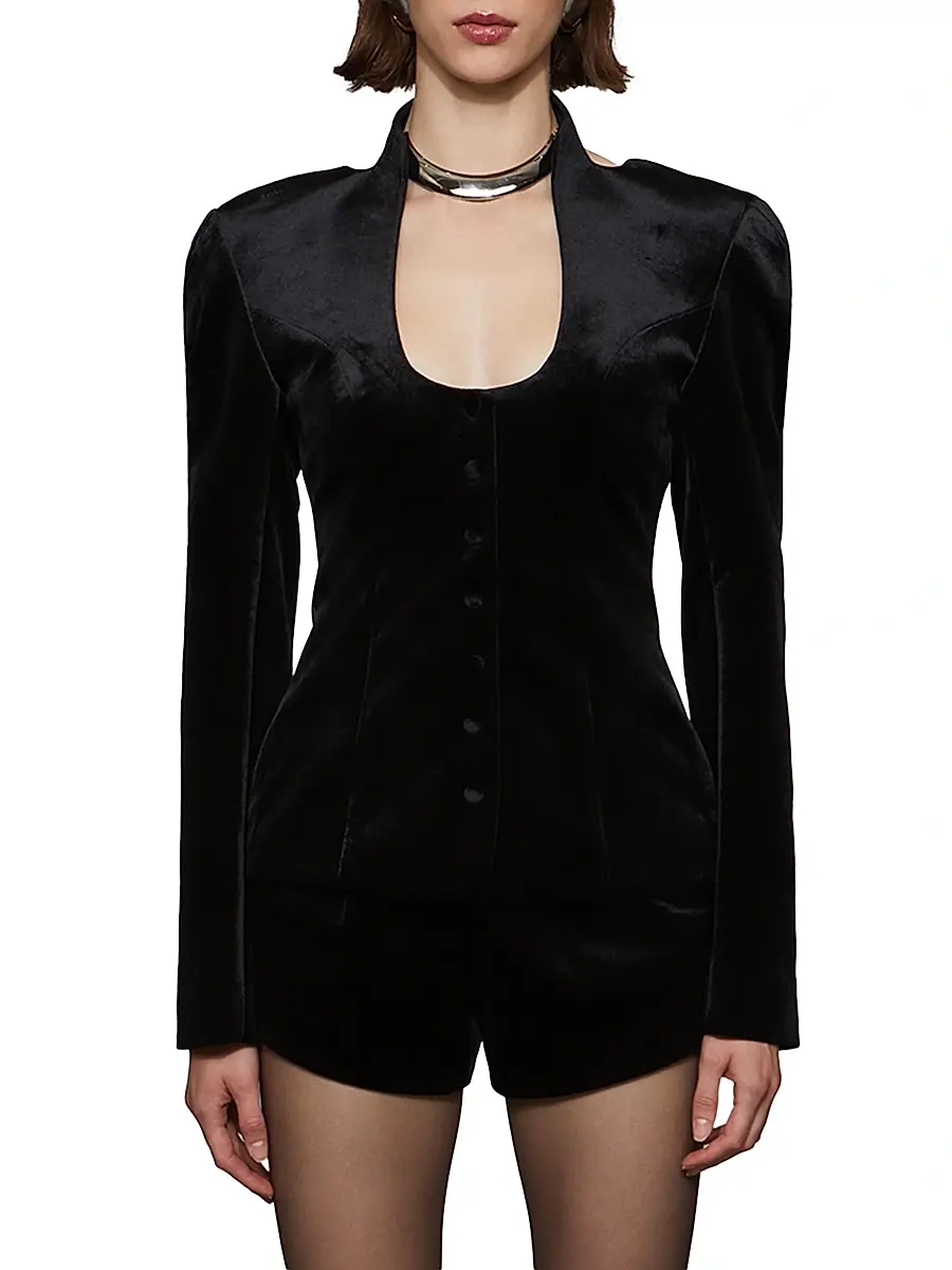 Et Ochs Women's Vaud Tailored Velvet Jacket | Thumbnail 2