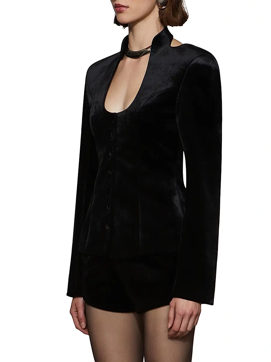 Et Ochs Women's Vaud Tailored Velvet Jacket | Thumbnail 3