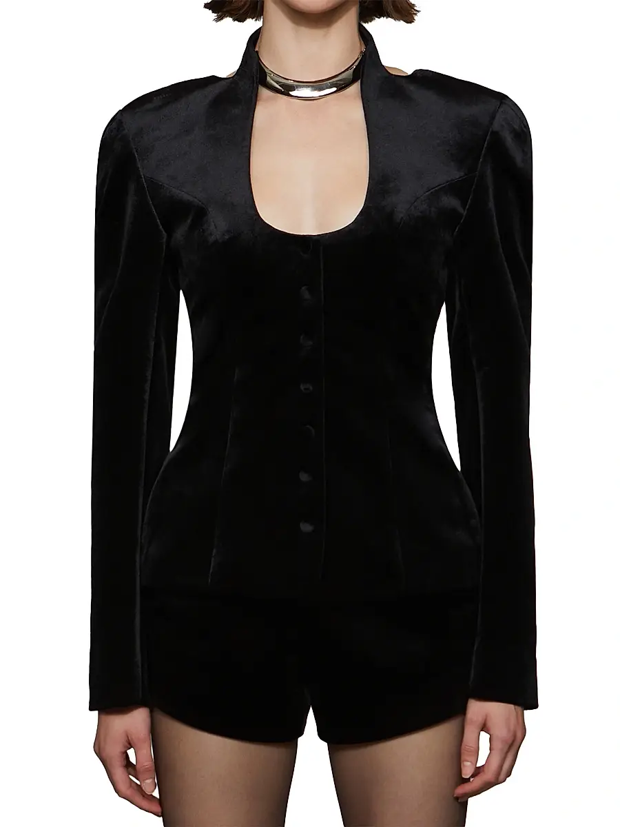Et Ochs Women's Vaud Tailored Velvet Jacket | Thumbnail 7