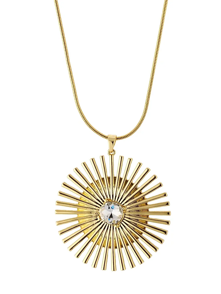KENNETH JAY LANE Women's Goldtone & Glass Crystal Sunburst Pendant Necklace