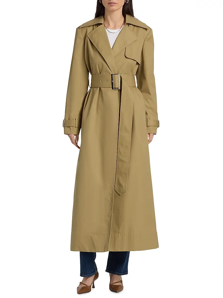 Toccin Women's Declan Cotton Belted Trench Coat | Thumbnail 3 Toccin Women's Declan Cotton Belted Trench Coat | Thumbnail 3