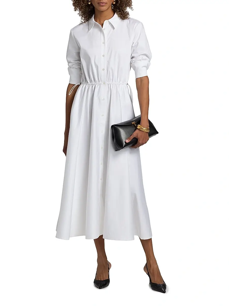 Toccin Women's Anika Poplin Drawstring Midi-Shirtdress | Thumbnail 3 Toccin Women's Anika Poplin Drawstring Midi-Shirtdress | Thumbnail 3
