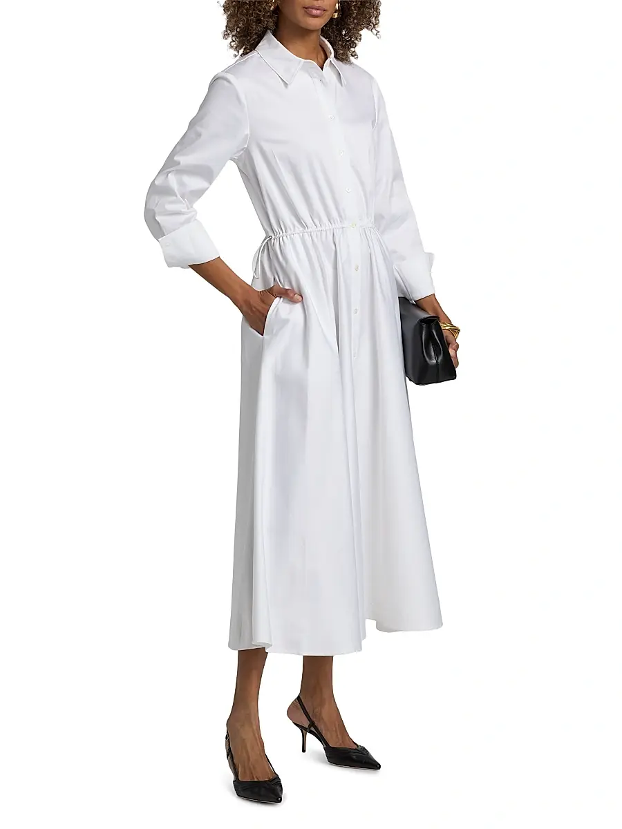 Toccin Women's Anika Poplin Drawstring Midi-Shirtdress | Thumbnail 4 Toccin Women's Anika Poplin Drawstring Midi-Shirtdress | Thumbnail 4