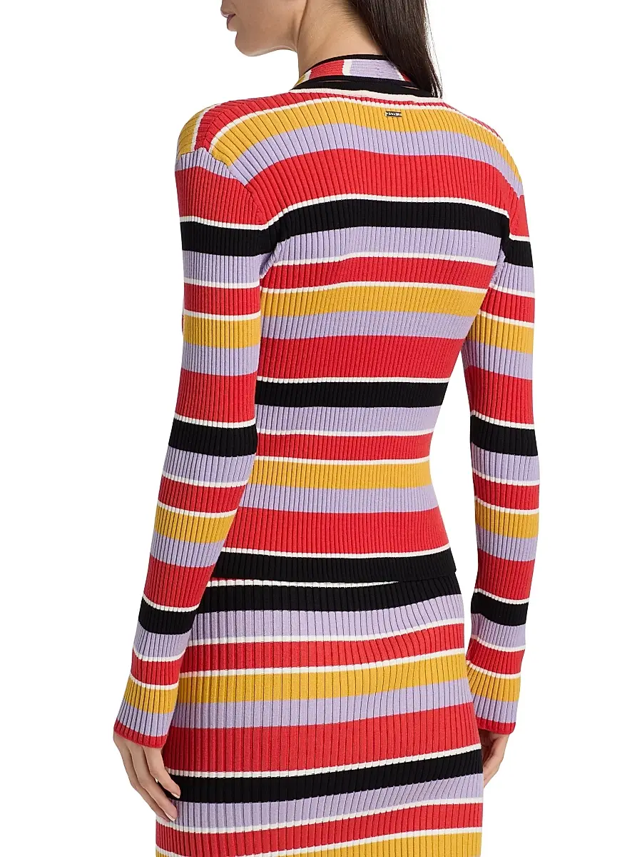 Toccin Women's Greta Striped Rib-Knit Cardigan | Thumbnail 5 Toccin Women's Greta Striped Rib-Knit Cardigan | Thumbnail 5