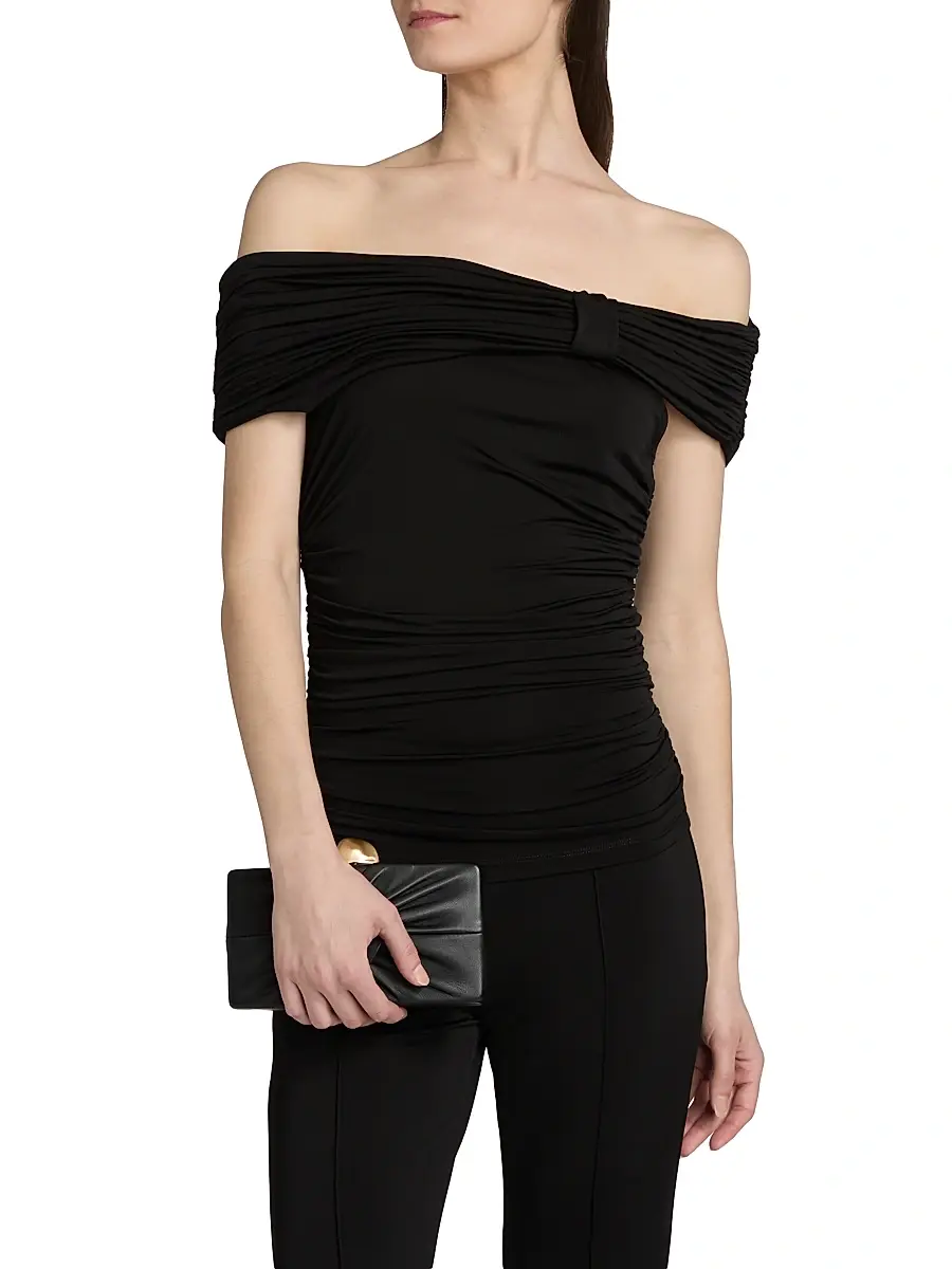 Toccin Women's Teagan Ruched Knit Off-The-Shoulder Top | Thumbnail 3 Toccin Women's Teagan Ruched Knit Off-The-Shoulder Top | Thumbnail 3