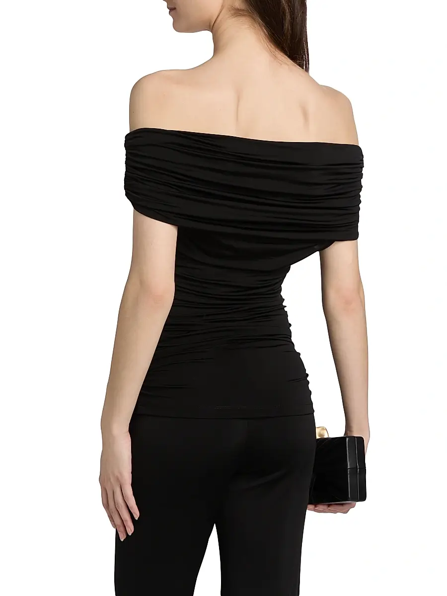 Toccin Women's Teagan Ruched Knit Off-The-Shoulder Top | Thumbnail 5 Toccin Women's Teagan Ruched Knit Off-The-Shoulder Top | Thumbnail 5