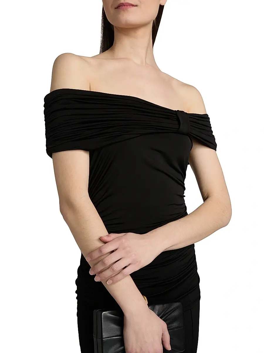 Toccin Women's Teagan Ruched Knit Off-The-Shoulder Top | Thumbnail 6 Toccin Women's Teagan Ruched Knit Off-The-Shoulder Top | Thumbnail 6