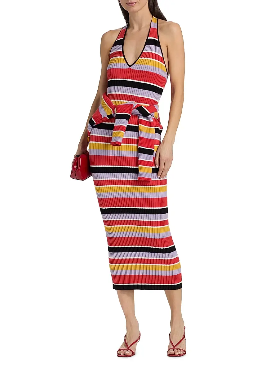 Toccin Women's Mikey Striped Rib-Knit Midi-Dress | Thumbnail 2 Toccin Women's Mikey Striped Rib-Knit Midi-Dress | Thumbnail 2
