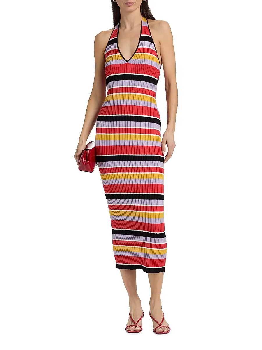 Toccin Women's Mikey Striped Rib-Knit Midi-Dress | Thumbnail 3 Toccin Women's Mikey Striped Rib-Knit Midi-Dress | Thumbnail 3