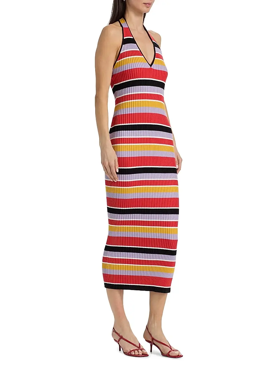Toccin Women's Mikey Striped Rib-Knit Midi-Dress | Thumbnail 4 Toccin Women's Mikey Striped Rib-Knit Midi-Dress | Thumbnail 4