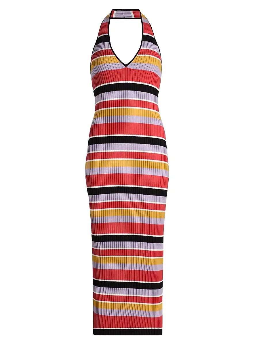 Toccin Women's Mikey Striped Rib-Knit Midi-Dress