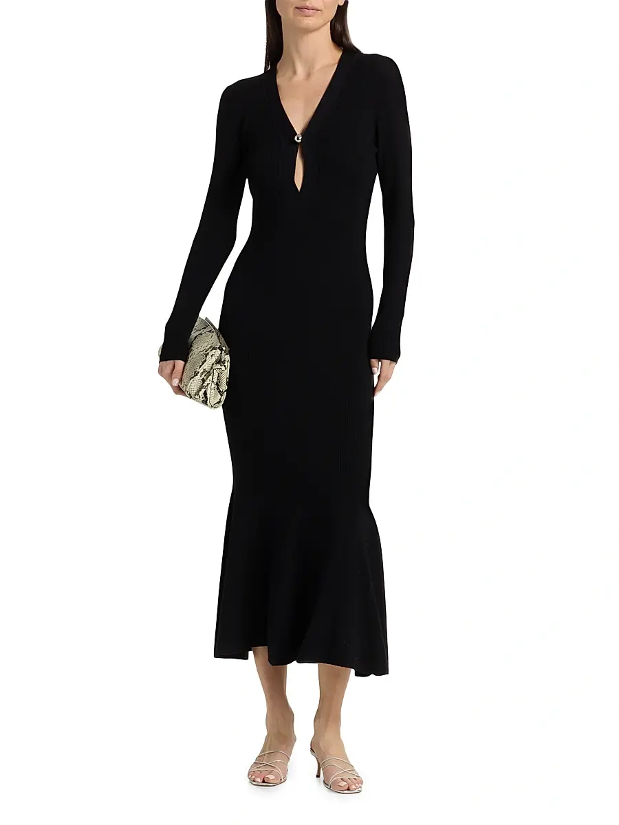 Toccin Women's Zora Knit Keyhole Midi-Dress | Thumbnail 3 Toccin Women's Zora Knit Keyhole Midi-Dress | Thumbnail 3