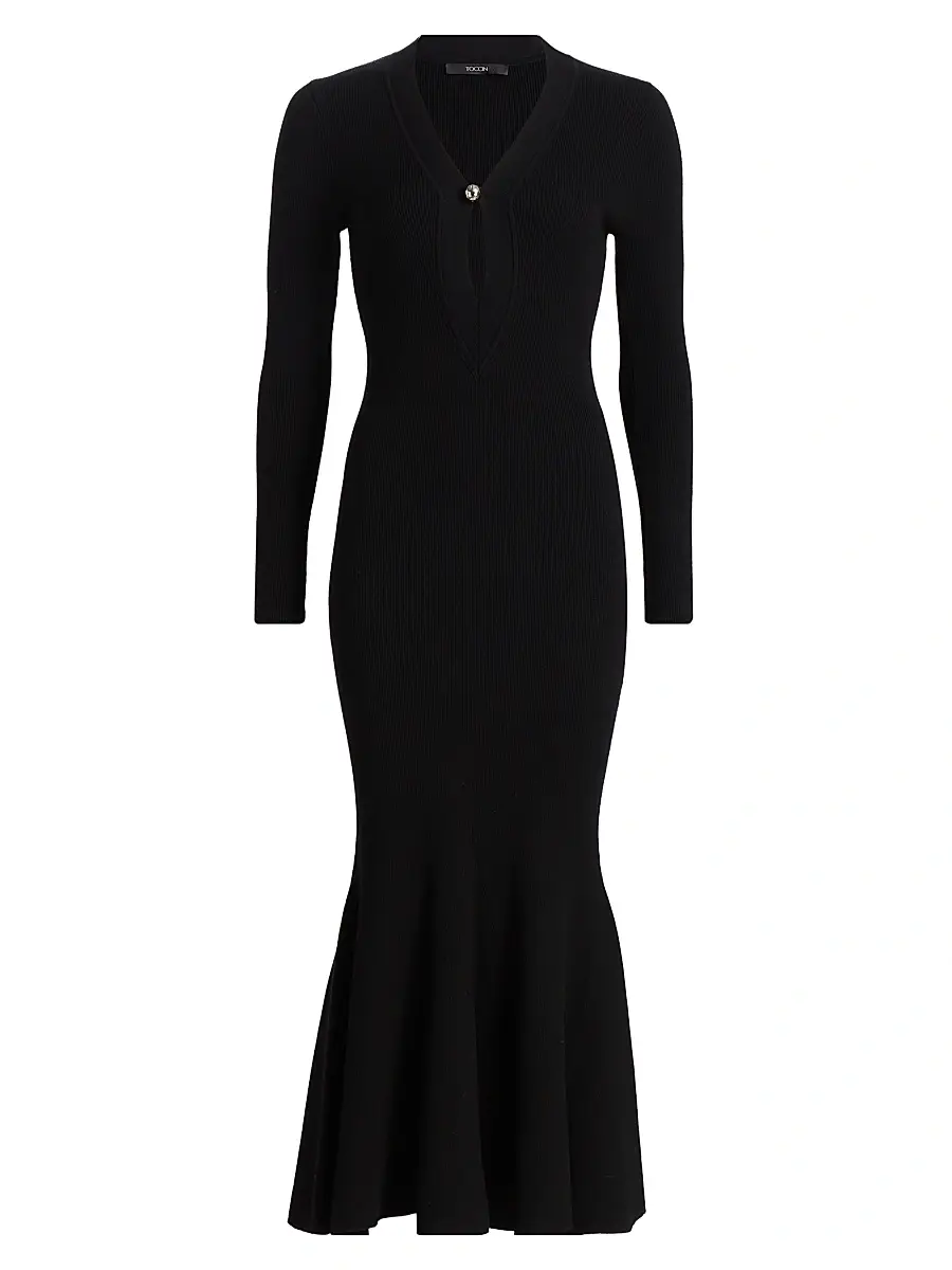 Toccin Women's Zora Knit Keyhole Midi-Dress