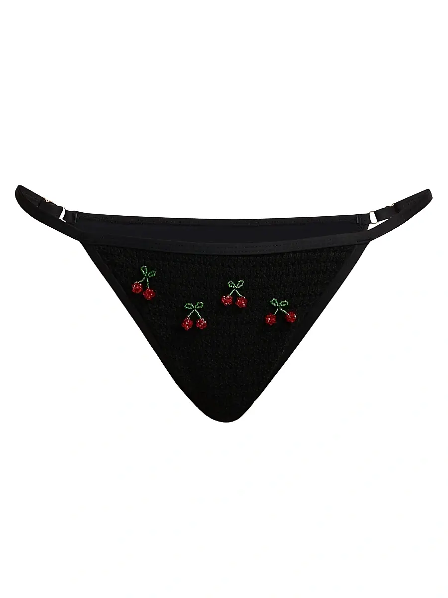 Beach Riot Women's Roxie Bikini Bottom - Black Cherry | Image 1 Beach Riot Women's Roxie Bikini Bottom - Black Cherry | Image 1