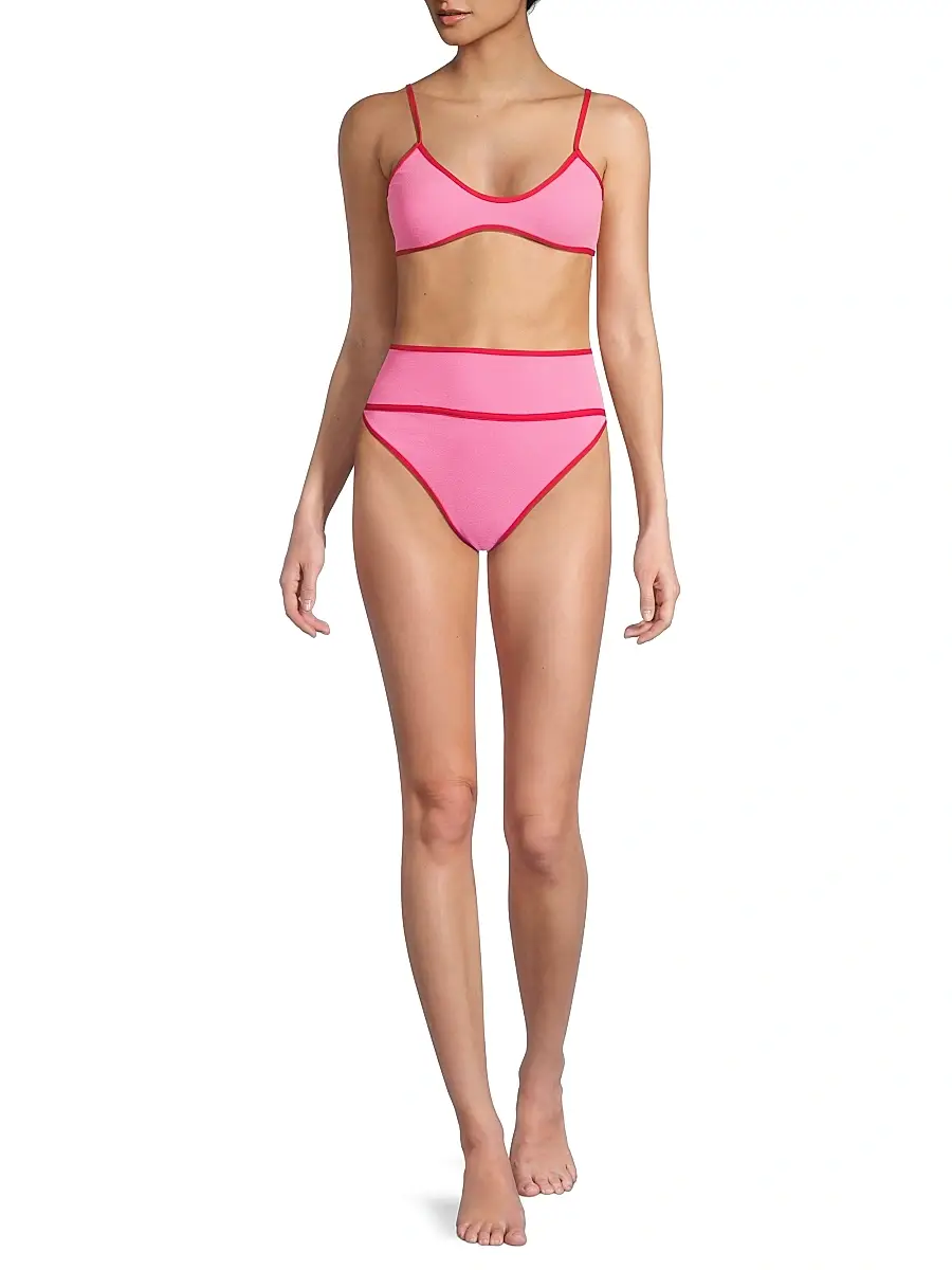 BEACH RIOT Women's Leona Colorblocked Bikini Top | Thumbnail 2