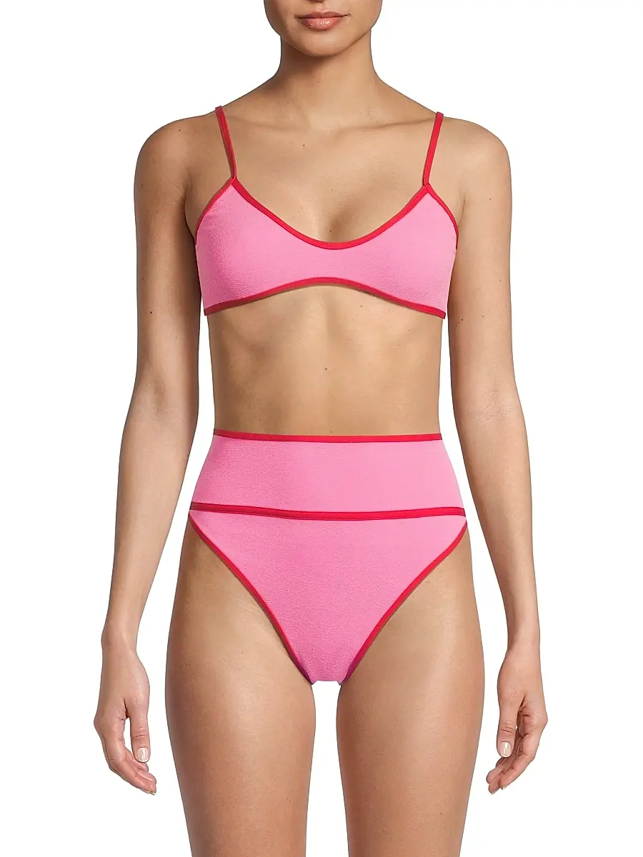 BEACH RIOT Women's Leona Colorblocked Bikini Top | Thumbnail 3