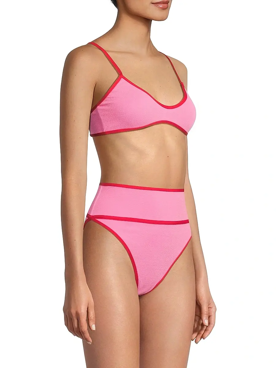 BEACH RIOT Women's Leona Colorblocked Bikini Top | Thumbnail 4